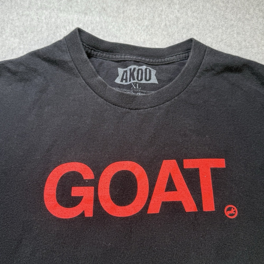 Akoo‎ GOAT Graphic T-Shirt Black Red Logo Men's XL Streetwear Tee
